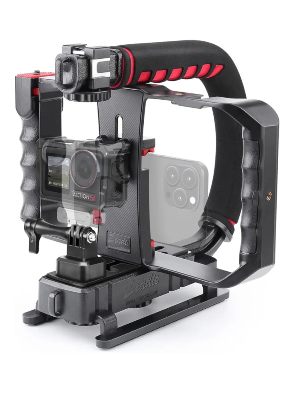 NEW Smartphone Video Rig Camera Stabilizer One Size Black Red